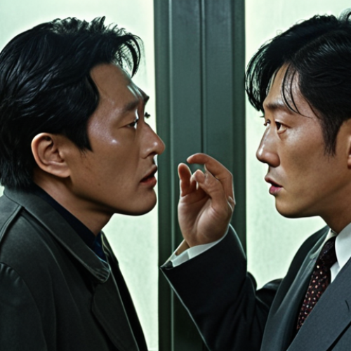 Home 4 **
> 1990s South Korea, intense political climate. Two secret agents, Jung Woo-sung and Lee Jung-jae, face each other amidst espionage and political instability. Capture the era's mistrust and tension.
**